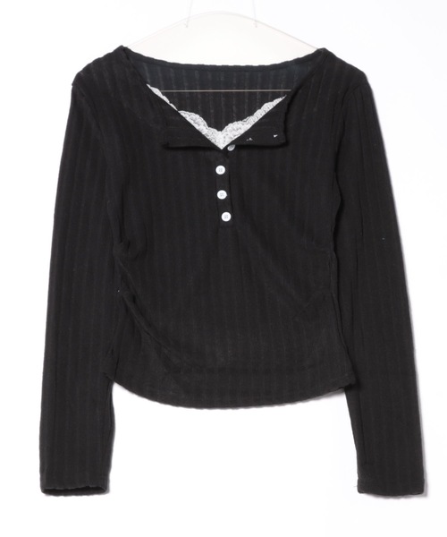 AsRiRe（アスリレイ）の「レース付きタイトニットトップス（ニット/セーター・レディース・ホワイト/オートミール/ダークグレー/ブラック・M）」の15枚目の写真