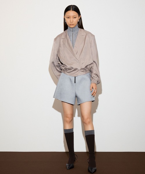 THINGS THAT MATTER(シングス ザット マター)の「DOUBLE KNIT SHORT PANTS / ダブルニットショートパンツ(その他パンツ・レディース・グレー/ブラック・1/2)」の3枚目の写真