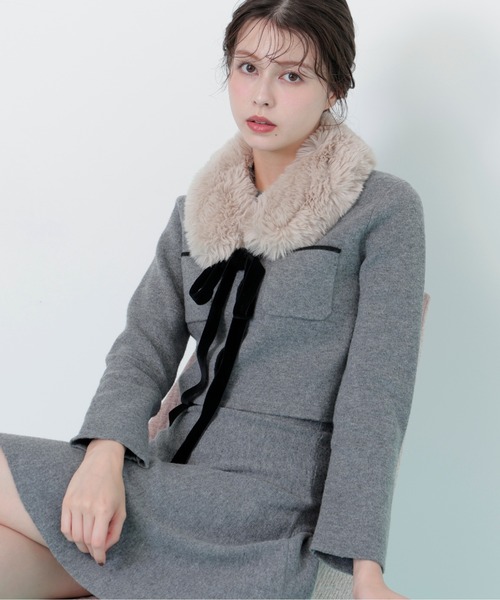 ◇ファーティッペットニットセットアップ（ワンピース）｜JILL by JILL