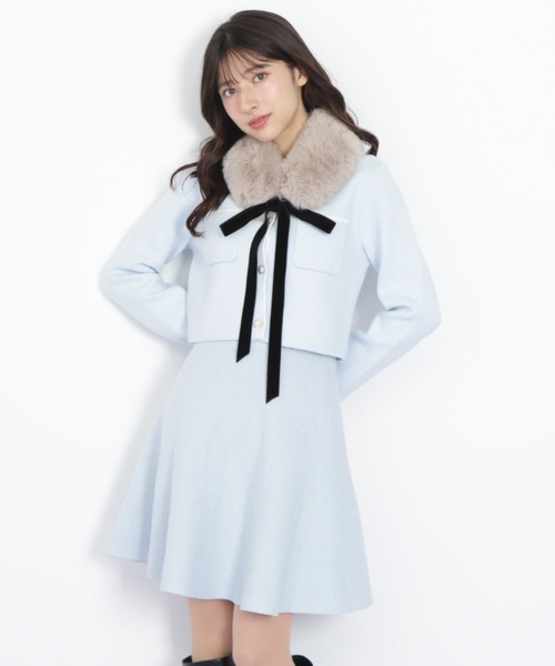 ◇ファーティッペットニットセットアップ（ワンピース）｜JILL by JILL