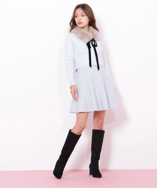 JILL by JILL STUART(ジルバイジルスチュアート)の「◇ファーティッペットニットセットアップ(ワンピース・レディース・ホワイト/ブルー/グレー・FREE)」の21枚目の写真