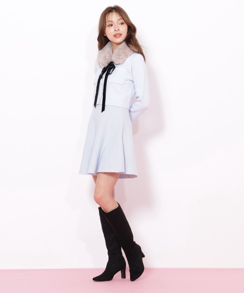 JILL by JILL STUART(ジルバイジルスチュアート)の「◇ファーティッペットニットセットアップ(ワンピース・レディース・ホワイト/ブルー/グレー・FREE)」の22枚目の写真