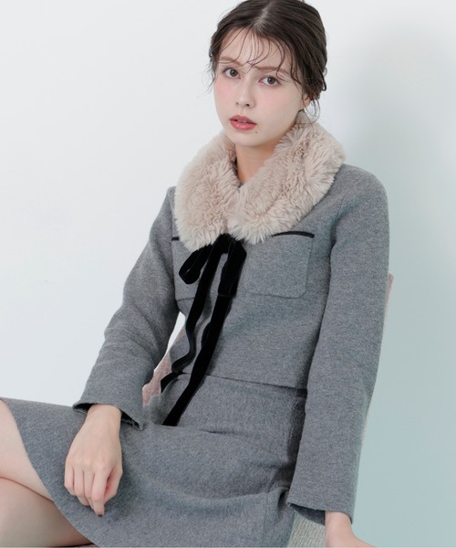 ◇ファーティッペットニットセットアップ（ワンピース）｜JILL by JILL