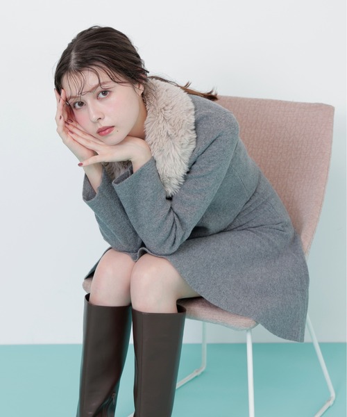 ◇ファーティッペットニットセットアップ（ワンピース）｜JILL by JILL
