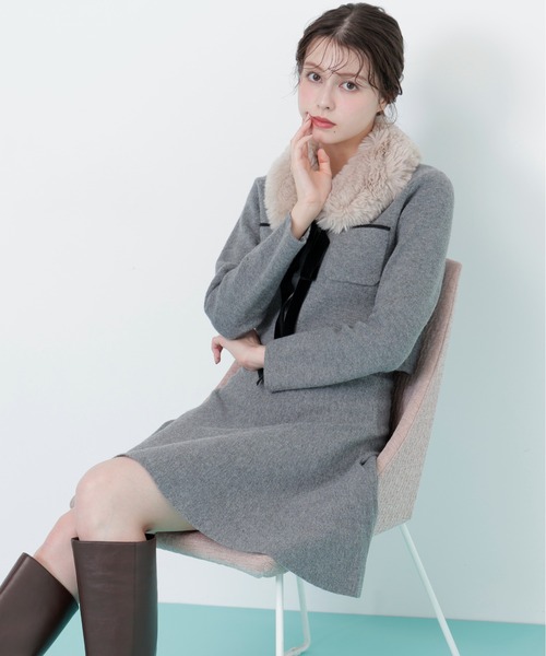 ◇ファーティッペットニットセットアップ（ワンピース）｜JILL by JILL