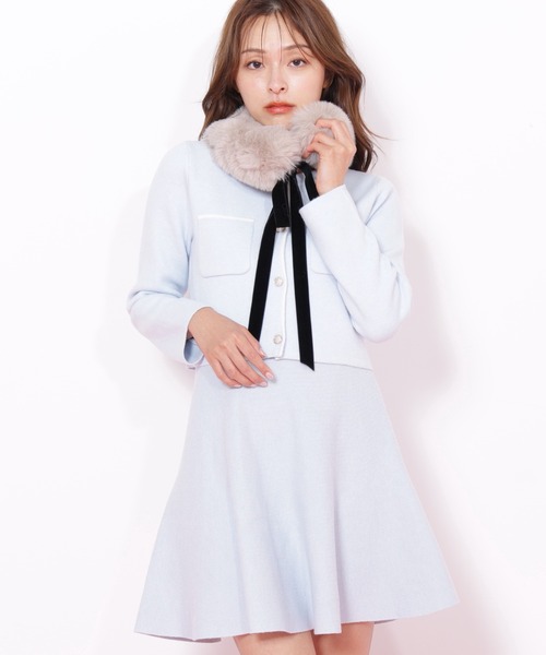 ◇ファーティッペットニットセットアップ（ワンピース）｜JILL by JILL