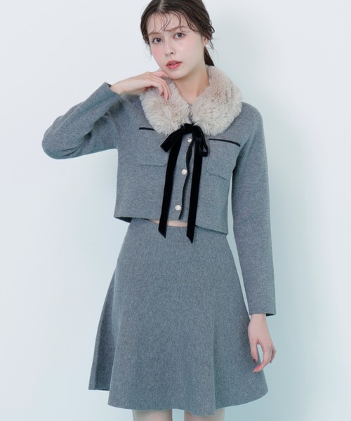 ◇ファーティッペットニットセットアップ（ワンピース）｜JILL by JILL