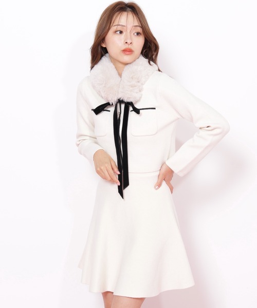 ◇ファーティッペットニットセットアップ（ワンピース）｜JILL by JILL