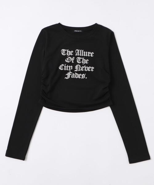 dispark（ディスパーク）の「DISPARK/【25年秋冬新作】サイドギャザーレターロゴロンT（Tシャツ/カットソー・レディース・ブラック/ホワイト・FREE）」の13枚目の写真