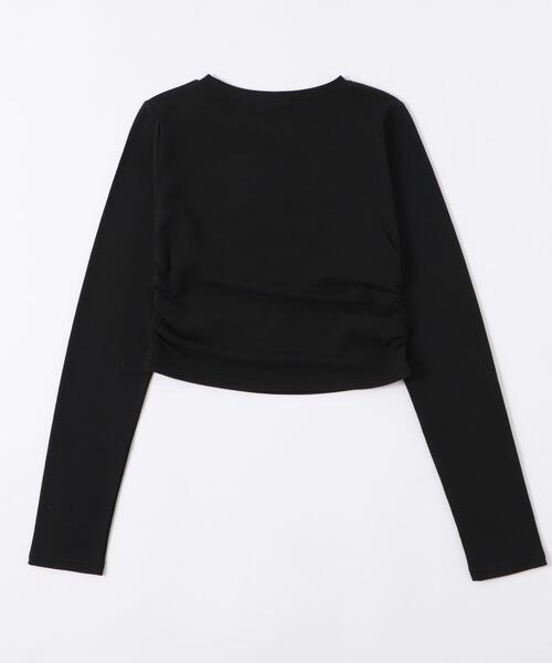 dispark（ディスパーク）の「DISPARK/【25年秋冬新作】サイドギャザーレターロゴロンT（Tシャツ/カットソー・レディース・ブラック/ホワイト・FREE）」の14枚目の写真