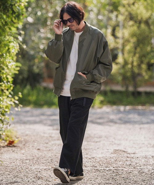 CAMBIO(カンビオ)の「mj11136-ナイロンラグランスリーブボンバーブルゾン(ミリタリージャケット・メンズ・オリーブ/ブラック/グレー・M/L/XL)」の13枚目の写真