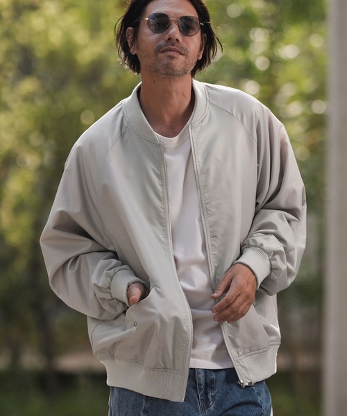 CAMBIO(カンビオ)の「mj11136-ナイロンラグランスリーブボンバーブルゾン(ミリタリージャケット・メンズ・オリーブ/ブラック/グレー・M/L/XL)」の15枚目の写真