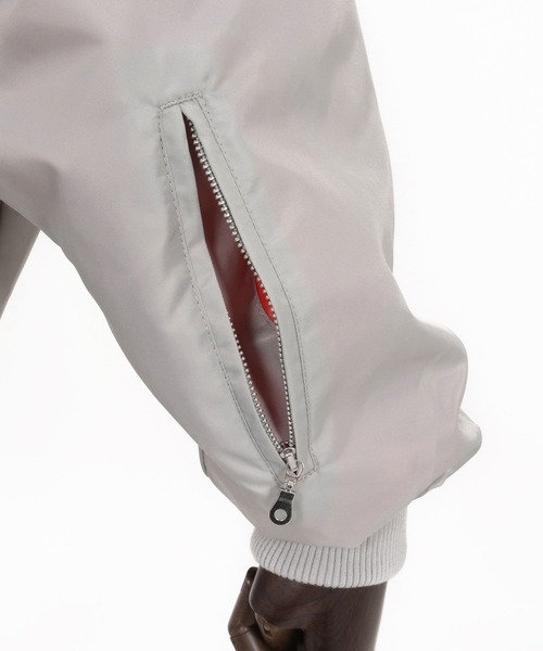 mj11136-ナイロンラグランスリーブボンバーブルゾン（ミリタリー