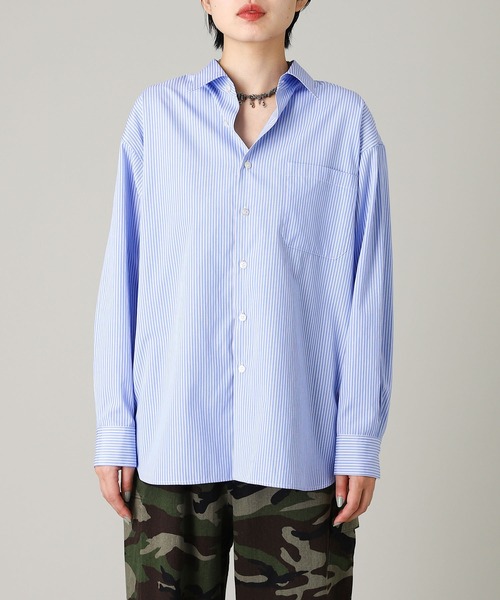 forget-me-nots(フォーゲットミーノッツ)の「forget-me-nots Oxford Shirt FMN-25AW-S-001(シャツ/ブラウス・レディース・ホワイト/ブルー・FREE)」の2枚目の写真