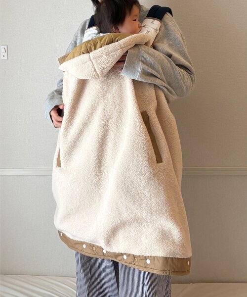 DOD（ディーオーディー）の「【一部店舗限定】【DOD】【ベビー】サササノフワベビ（おくるみ・キッズ・ブルー/ベージュ/オレンジ・ONE SIZE）」の7枚目の写真