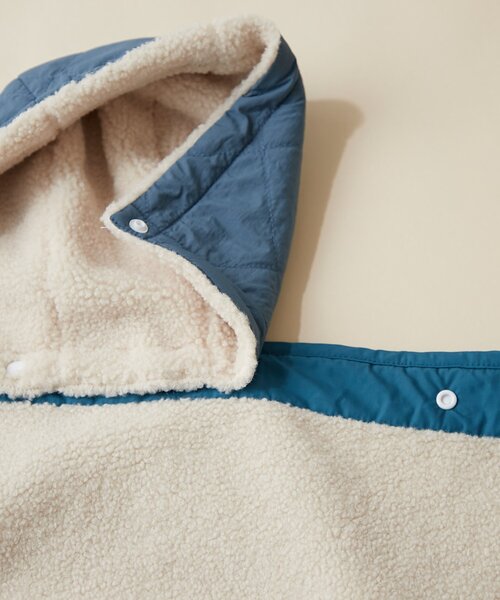 DOD（ディーオーディー）の「【一部店舗限定】【DOD】【ベビー】サササノフワベビ（おくるみ・キッズ・ブルー/ベージュ/オレンジ・ONE SIZE）」の4枚目の写真