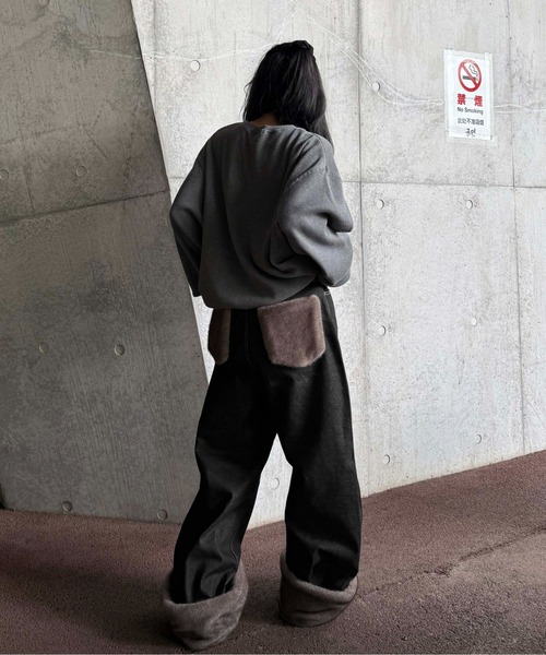sedacle(セダクル)の「2wayフェイクファーデニム(デニムパンツ・メンズ・ブラック/ダークブラウン・LARGE/MEDIUM/SMALL)」の3枚目の写真