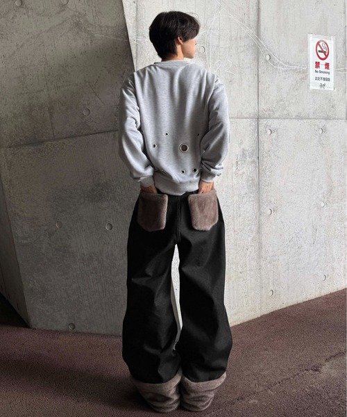 sedacle(セダクル)の「2wayフェイクファーデニム(デニムパンツ・メンズ・ブラック/ダークブラウン・LARGE/MEDIUM/SMALL)」の12枚目の写真