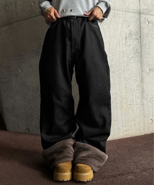 sedacle(セダクル)の「2wayフェイクファーデニム(デニムパンツ・メンズ・ブラック/ダークブラウン・LARGE/MEDIUM/SMALL)」の5枚目の写真