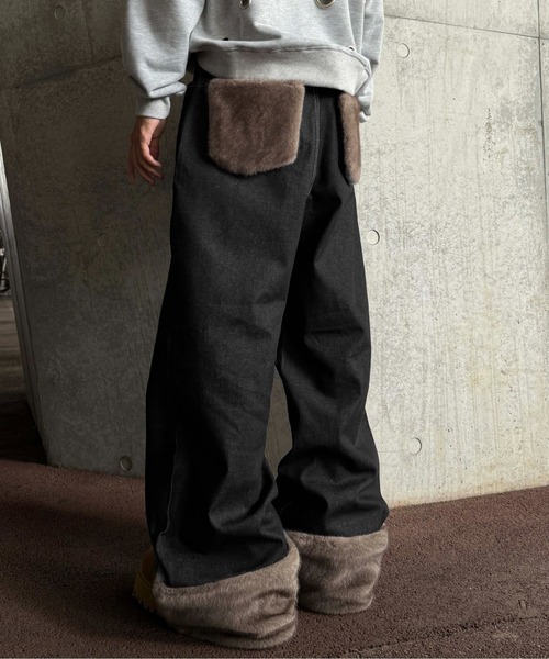 sedacle(セダクル)の「2wayフェイクファーデニム(デニムパンツ・メンズ・ブラック/ダークブラウン・LARGE/MEDIUM/SMALL)」の8枚目の写真