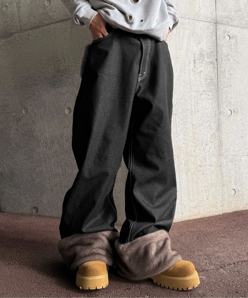 にしもと様COZY WORLDWIDE 風 US UK 2in1 デニムパンツ 2wayフェイクファーデニム（デニムパンツ）｜sedacle（セダクル）の