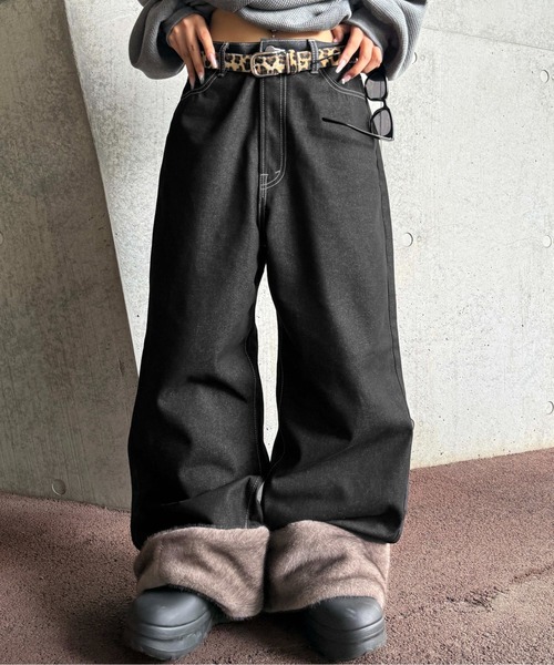 sedacle(セダクル)の「2wayフェイクファーデニム(デニムパンツ・メンズ・ブラック/ダークブラウン・LARGE/MEDIUM/SMALL)」の22枚目の写真