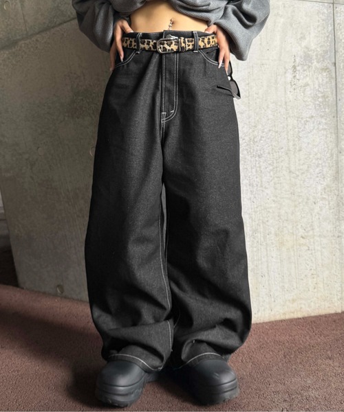 2024年　プライスタグ付き新品未使用黒デニムワイドパンツ 2wayフェイクファーデニム（デニムパンツ）｜sedacle（セダクル）の