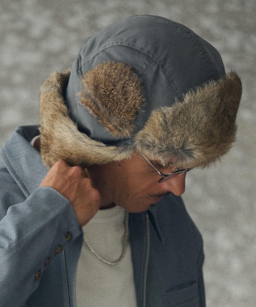 mko13192- Rabbit Fur Flight Cap フライトキャップ(TRM25-G007A