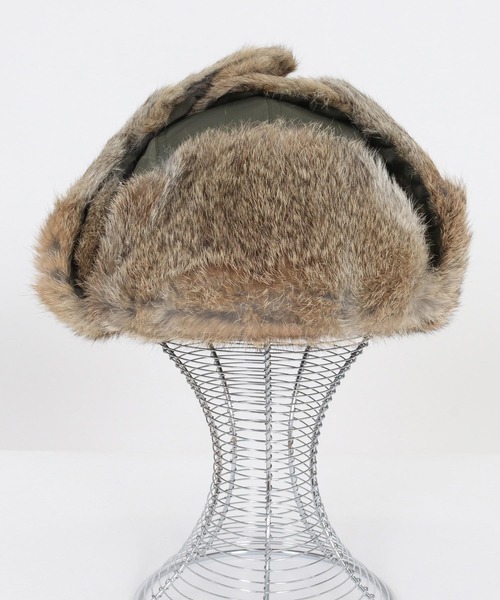 mko13192- Rabbit Fur Flight Cap フライトキャップ(TRM25-G007A