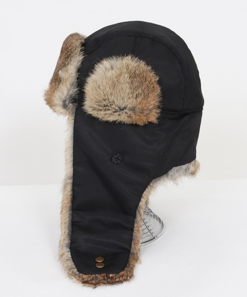 mko13192- Rabbit Fur Flight Cap フライトキャップ(TRM25-G007A