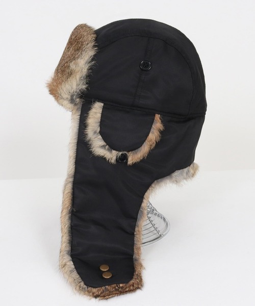mko13192- Rabbit Fur Flight Cap フライトキャップ(TRM25-G007A