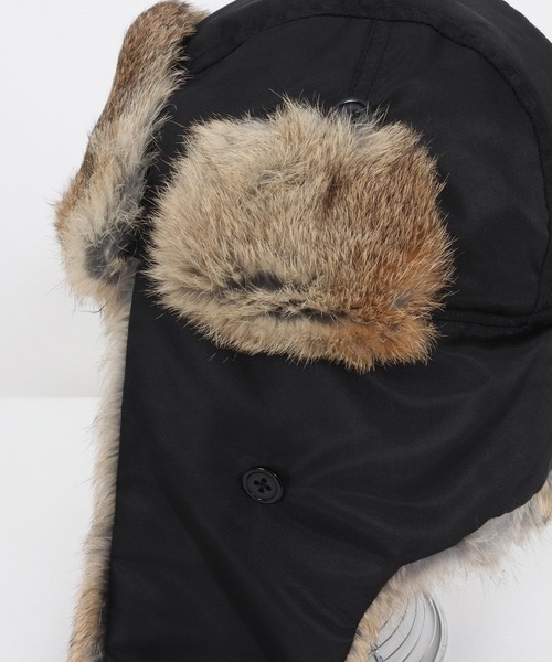 mko13192- Rabbit Fur Flight Cap フライトキャップ(TRM25-G007A