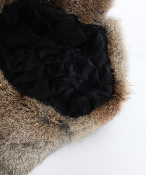 mko13192- Rabbit Fur Flight Cap フライトキャップ(TRM25-G007A