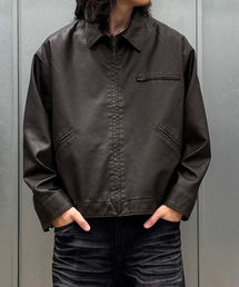 フェードレザー ワークカバーオール / Faded Faux Leather Work Coverall