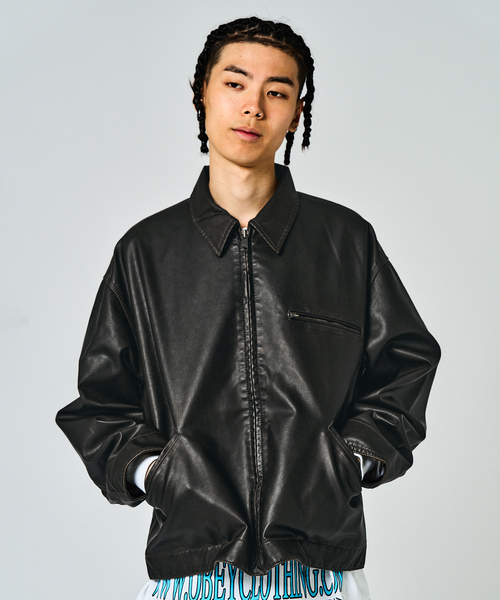 JOINT WORKS(ジョイントワークス)の「フェードレザー ワークカバーオール / Faded Faux Leather Work Coverall(ブルゾン・メンズ・ブラウン/ブラック・LARGE/MEDIUM)」の21枚目の写真