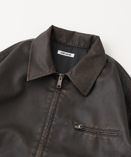JOINT WORKS(ジョイントワークス)の「フェードレザー ワークカバーオール / Faded Faux Leather Work Coverall(ブルゾン・メンズ・ブラウン/ブラック・LARGE/MEDIUM)」の11枚目の写真