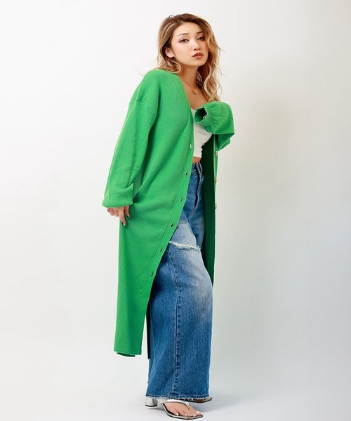 PINKY SHAKE(ピンキーシェイク)の「feel long cardigan(カーディガン/ボレロ・レディース・ホワイト/グリーン/ベージュ・FREE)」の17枚目の写真
