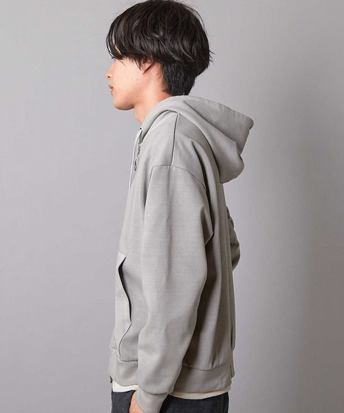 UNION STATION（ユニオンステーション）の「フェードポンチジップ ショート丈 ジップパーカー（パーカー・メンズ・ブラック/グレー・M/L）」の12枚目の写真