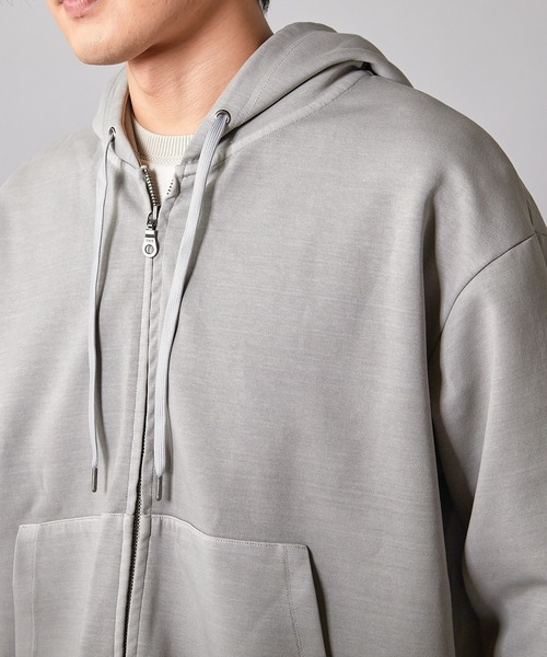 UNION STATION（ユニオンステーション）の「フェードポンチジップ ショート丈 ジップパーカー（パーカー・メンズ・ブラック/グレー・M/L）」の7枚目の写真