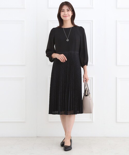 Reflect(リフレクト)の「【SS-4Lサイズ】シフォン×幾何柄レースプリーツワンピース(ワンピース・レディース・ネイビー/ブルー系その他/ブラック・13/11/09/07/05/17/15 )」の22枚目の写真