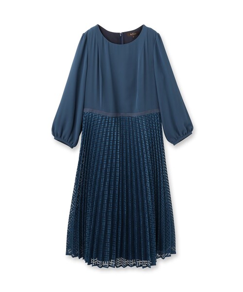 Reflect(リフレクト)の「【SS-4Lサイズ】シフォン×幾何柄レースプリーツワンピース(ワンピース・レディース・ネイビー/ブルー系その他/ブラック・13/11/09/07/05/17/15 )」の11枚目の写真
