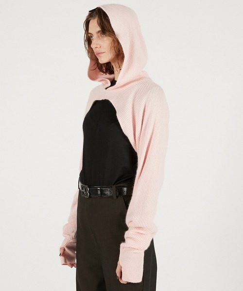 PRANK PROJECT(プランクプロジェクト)の「ニットフードスリーブ / Knit Hood Sleeve(アームカバー・レディース・ピンク/グレー/ブラック・FREE)」の13枚目の写真