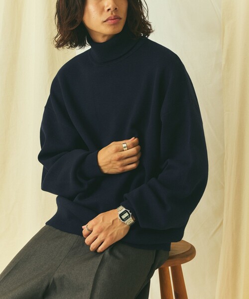 FREAK'S STORE(フリークスストア)の「限定展開 Relax Fit リラックスフィット スウェットライク タートルネックニット(ニット/セーター・メンズ・ネイビー/チャコールグレー/ブラック/ブラウン/グレー・LARGE/MEDIUM)」の21枚目の写真
