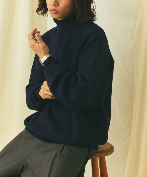 FREAK'S STORE(フリークスストア)の「限定展開 Relax Fit リラックスフィット スウェットライク タートルネックニット(ニット/セーター・メンズ・ネイビー/チャコールグレー/ブラック/ブラウン/グレー・LARGE/MEDIUM)」の20枚目の写真