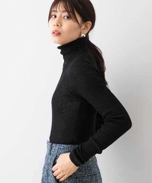 URBAN RESEARCH ROSSO WOMEN(アーバンリサーチ ロッソ)の「F by ROSSO ウォッシャブルシアーリブタートルニット(ニット/セーター・レディース・ライトグレー/ブラック/レッド/ブラウン・FREE)」の2枚目の写真
