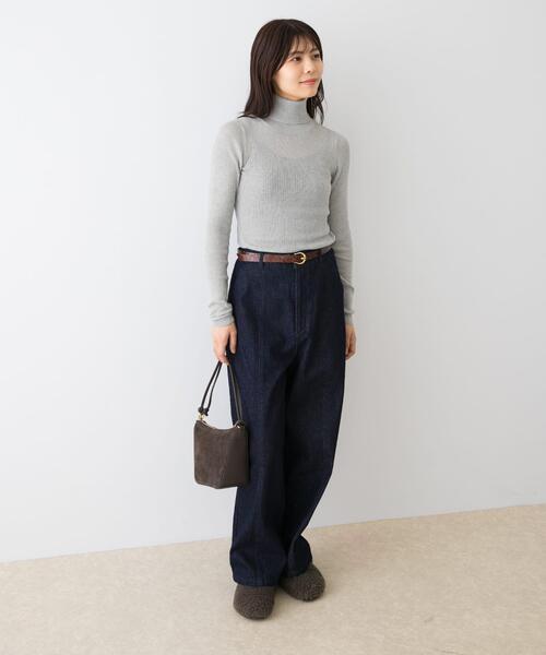 URBAN RESEARCH ROSSO WOMEN(アーバンリサーチ ロッソ)の「F by ROSSO ウォッシャブルシアーリブタートルニット(ニット/セーター・レディース・ライトグレー/ブラック/レッド/ブラウン・FREE)」の8枚目の写真
