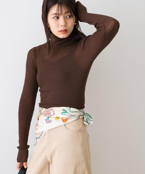 URBAN RESEARCH ROSSO WOMEN(アーバンリサーチ ロッソ)の「F by ROSSO ウォッシャブルシアーリブタートルニット(ニット/セーター・レディース・ライトグレー/ブラック/レッド/ブラウン・FREE)」の13枚目の写真