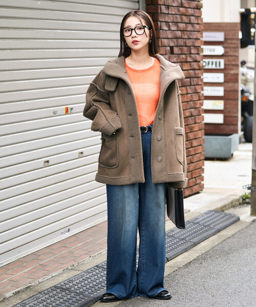 限定展開 ムートン スタンド カラーコート（ムートンコート）｜FREAK'S