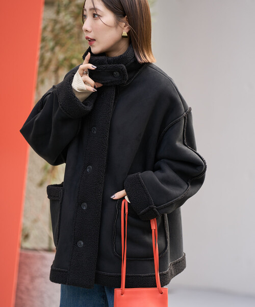 限定展開 ムートン スタンド カラーコート（ムートンコート）｜FREAK'S