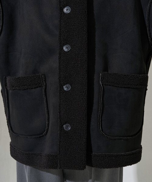 FREAK'S STORE（フリークスストア）の「限定展開　ムートン スタンド カラーコート（ムートンコート・レディース・ブラック/グレー/ベージュ・ﾌﾘ-）」の15枚目の写真